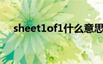 sheet1of1什么意思 sheet1是什么意思