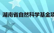 湖南省自然科学基金项目查询 基金项目查询