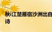 秋i江楚雁宿沙洲出自何处 秋江楚雁宿沙洲全诗