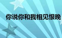 你说你和我相见恨晚 你说是我们相见恨晚