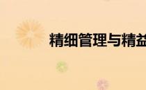 精细管理与精益管理 精细管理