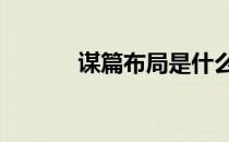 谋篇布局是什么意思 谋篇布局