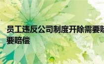 员工违反公司制度开除需要赔偿嘛 员工违反公司制度开除需要赔偿