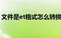 文件是et格式怎么转换 et格式如何转换excel