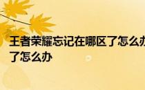 王者荣耀忘记在哪区了怎么办苹果手机 王者荣耀忘记在哪区了怎么办