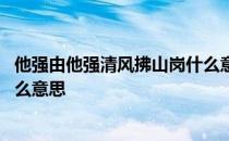 他强由他强清风拂山岗什么意思啊 他强由他强清风拂山岗什么意思