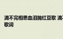 滴不完相思血泪抛红豆歌 滴不尽相思血泪抛红豆是什么歌的歌词