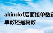 akindof后面接单数还是复数 akindof后面跟单数还是复数