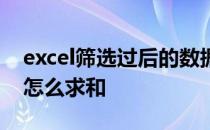 excel筛选过后的数据怎么求和 excel筛选后怎么求和