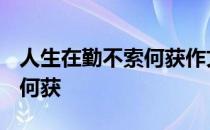 人生在勤不索何获作文1000字 人生在勤不索何获