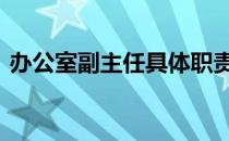 办公室副主任具体职责 办公室主任职责范围