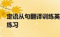 定语从句翻译训练英译汉 定语从句翻译句子练习