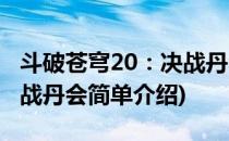 斗破苍穹20：决战丹会(对于斗破苍穹20：决战丹会简单介绍)