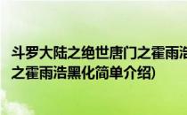 斗罗大陆之绝世唐门之霍雨浩黑化(对于斗罗大陆之绝世唐门之霍雨浩黑化简单介绍)