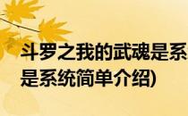 斗罗之我的武魂是系统(对于斗罗之我的武魂是系统简单介绍)