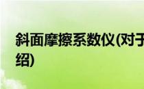 斜面摩擦系数仪(对于斜面摩擦系数仪简单介绍)