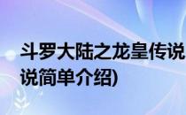 斗罗大陆之龙皇传说(对于斗罗大陆之龙皇传说简单介绍)