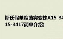 斯氏假单胞菌突变株A15-3417(对于斯氏假单胞菌突变株A15-3417简单介绍)