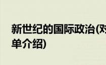新世纪的国际政治(对于新世纪的国际政治简单介绍)