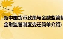 新中国货币政策与金融监管制度变迁(对于新中国货币政策与金融监管制度变迁简单介绍)