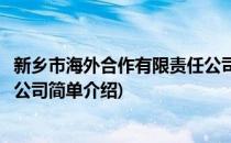 新乡市海外合作有限责任公司(对于新乡市海外合作有限责任公司简单介绍)