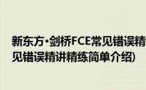 新东方·剑桥FCE常见错误精讲精练(对于新东方·剑桥FCE常见错误精讲精练简单介绍)