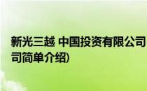 新光三越 中国投资有限公司(对于新光三越 中国投资有限公司简单介绍)