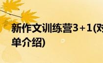 新作文训练营3+1(对于新作文训练营3+1简单介绍)