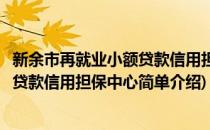 新余市再就业小额贷款信用担保中心(对于新余市再就业小额贷款信用担保中心简单介绍)