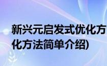 新兴元启发式优化方法(对于新兴元启发式优化方法简单介绍)