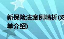 新保险法案例精析(对于新保险法案例精析简单介绍)