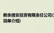 新余信安投资有限责任公司(对于新余信安投资有限责任公司简单介绍)