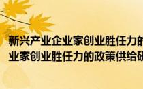 新兴产业企业家创业胜任力的政策供给研究(对于新兴产业企业家创业胜任力的政策供给研究简单介绍)