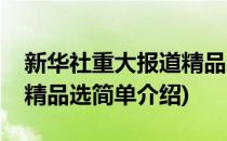 新华社重大报道精品选(对于新华社重大报道精品选简单介绍)