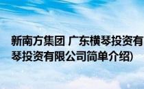 新南方集团 广东横琴投资有限公司(对于新南方集团 广东横琴投资有限公司简单介绍)