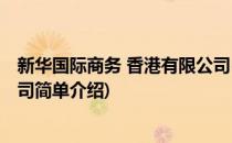 新华国际商务 香港有限公司(对于新华国际商务 香港有限公司简单介绍)