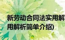 新劳动合同法实用解析(对于新劳动合同法实用解析简单介绍)