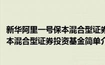 新华阿里一号保本混合型证券投资基金(对于新华阿里一号保本混合型证券投资基金简单介绍)