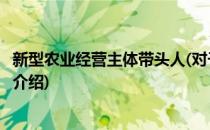 新型农业经营主体带头人(对于新型农业经营主体带头人简单介绍)