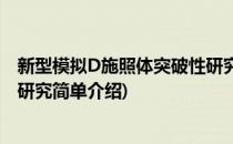 新型模拟D施照体突破性研究(对于新型模拟D施照体突破性研究简单介绍)