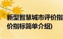 新型智慧城市评价指标(对于新型智慧城市评价指标简单介绍)