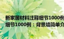 新家居材料注释细节1000例：背景墙(对于新家居材料注释细节1000例：背景墙简单介绍)