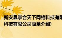新安县掌合天下网络科技有限公司(对于新安县掌合天下网络科技有限公司简单介绍)