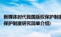 新媒体时代我国版权保护制度研究(对于新媒体时代我国版权保护制度研究简单介绍)