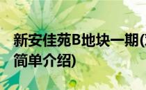 新安佳苑B地块一期(对于新安佳苑B地块一期简单介绍)
