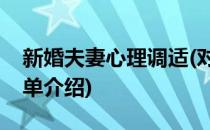 新婚夫妻心理调适(对于新婚夫妻心理调适简单介绍)