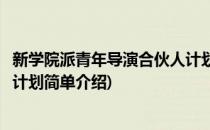 新学院派青年导演合伙人计划(对于新学院派青年导演合伙人计划简单介绍)