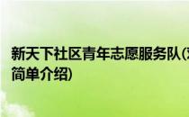 新天下社区青年志愿服务队(对于新天下社区青年志愿服务队简单介绍)