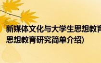 新媒体文化与大学生思想教育研究(对于新媒体文化与大学生思想教育研究简单介绍)