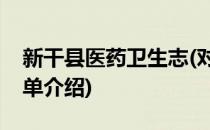 新干县医药卫生志(对于新干县医药卫生志简单介绍)